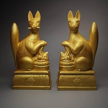 【神狐】狐像　稲荷紋 送料無料 いくらから 神狐】狐像 稲荷紋 （お稲荷さん キツネ